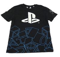 Černé vzorované tričko s PlayStation C&A