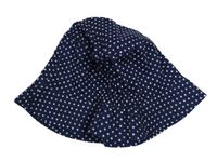 Tmavomodrý puntíkatý klobouk 