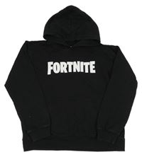 Černá mikina s nápisem a kapucí - Fortnite