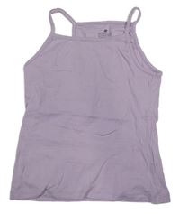 Lila žebrovaný crop top H&M