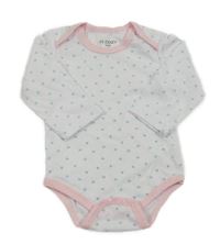 Bílé vzorované body s růžovým lemem