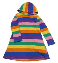 Barevné pruhované šaty s kapucí shein