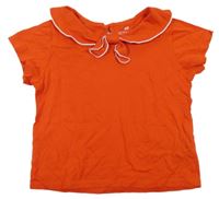 Červené tričko s límečkem H&M