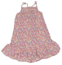 Růžovo-barevné květované lehké šaty Primark