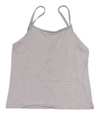 Lila-bílý pruhovaný crop top C&A