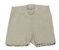 Smetanové žebrované elastické kraťasy H&M