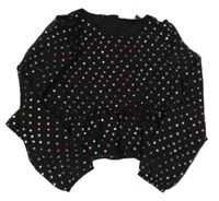 Černo-barevná puntíkatá šifonová crop halenka Primark