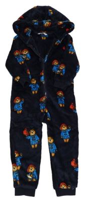 Tmavomodrá plyšová kombinéza s kapucí - Paddington M&S