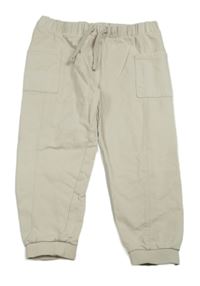 Smetanové plátěné cuff kalhoty C&A