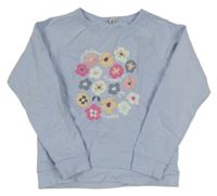 Světlemodrá mikina s květy Yigga