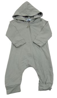 Šedá tepláková kombinéza s kapucí a ostny 