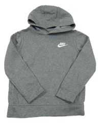 Šedá mikina s logem a kapucí Nike