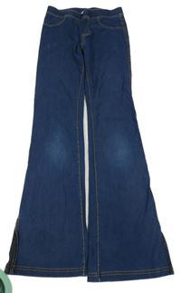 Tmavomodré flare džegíny riflového vzhledu H&M