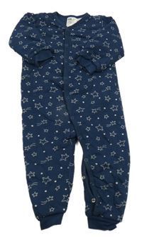 Tmavomodrý zateplený overal s hvězdami H&M