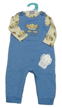 Nové - 2set - Béžové triko se Simbou + modré laclové tepláky se Simbou Disney