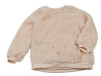 Světlerůžová plyšová mikina s čumákem