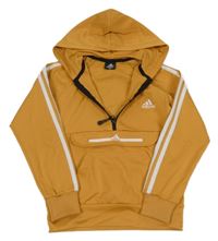 Hořčicová mikina s logem a kapucí Adidas