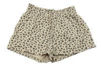 Béžovo-černé kraťasy s leopardím vzorem H&M