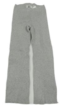 Šedé žebrované úpletové flare legíny H&M