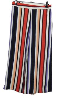 Dámské barevně pruhované culottes kalhoty Primark 