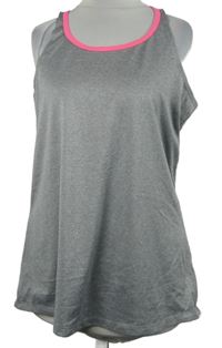 Dámský šedý sportovní top s růžovým lemem Layer 