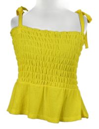 Dámský žlutý žabičkový crop top 