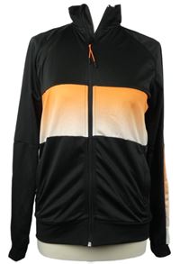 Pánská černo-oranžová sportovní propínací mikina Primark 