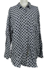 Dámská černo-modro-bílá kostkovaná halenka Next 