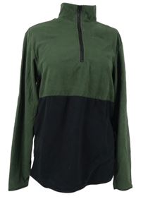 Pánská khaki-černá fleecová mikina Primark 