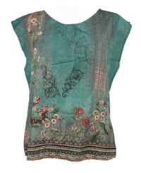 Dámská zelená květovaná halenka 