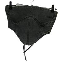 Nové - Dámský šedý riflový korzetový crop top se šněrováním Luxe to kill 