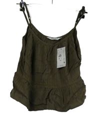 Nové - Dámský hnědý vzorovaný crop top Primark 