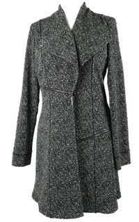 Dámský černo-bílý melírovaný kabátový cardigán 