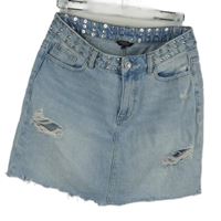 Dámská světlemodrá riflová sukně s cvočky a prošoupáním Coolcat 