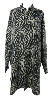 Dámské černo-bílé vzorované košilové šaty Janina 