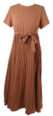 Dámské skořicové plisované dlouhé šaty s páksem Shein 