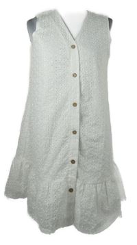 Nové - Dámské bílé madeirové košilové šaty Shein 