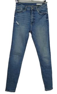 Dámské světlemodré skinny rifle s prošoupáním Zara 