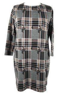 Dámské černo-hnědé kostkované šaty TU 