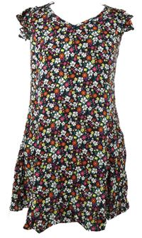 Dámské černo-barevné kytičkované šaty F&F