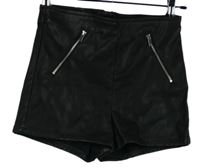 Dámské černé koženkové kraťasy H&M