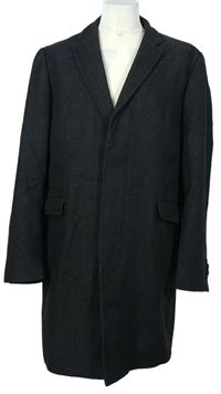 Pánský černý vlněný kabát Baldessari 