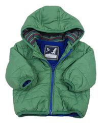 Zelená šusťáková zimní bunda s kapucí Tu