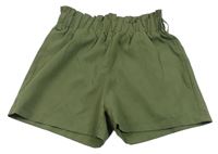 Khaki lehké paper bag kraťasy Shein