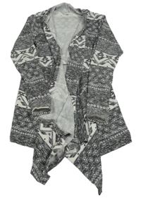 Černo-bílý vzorovaný pletený cardigan H&M