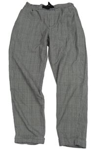 Černo-bílo-růžové kostkované kalhoty zn. H&M