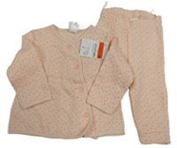 2set- světlerůžová propínací mikina se srdíčky+ tepláky C&A