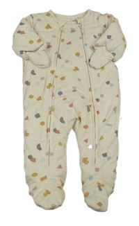 Béžový vzorovaný zateplený overal Next