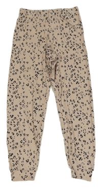 Světlerůžovo-černé vzorované pyžamové kalhoty H&M