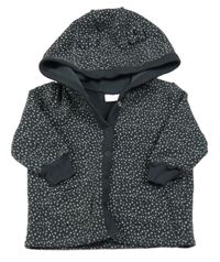 Tmavošedá puntíkatá propínací mikina s kapucí Next